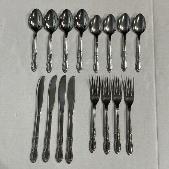 Rogers Stainless By Oneida Homestead 16‎ PC Set 4 Ea Place Setting - Picture 3 of 16